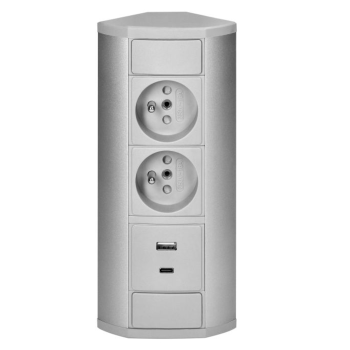 GNIAZDO MEBLOWE PODWÓJNE ORNO OR-GM-9039/G 2xUSB